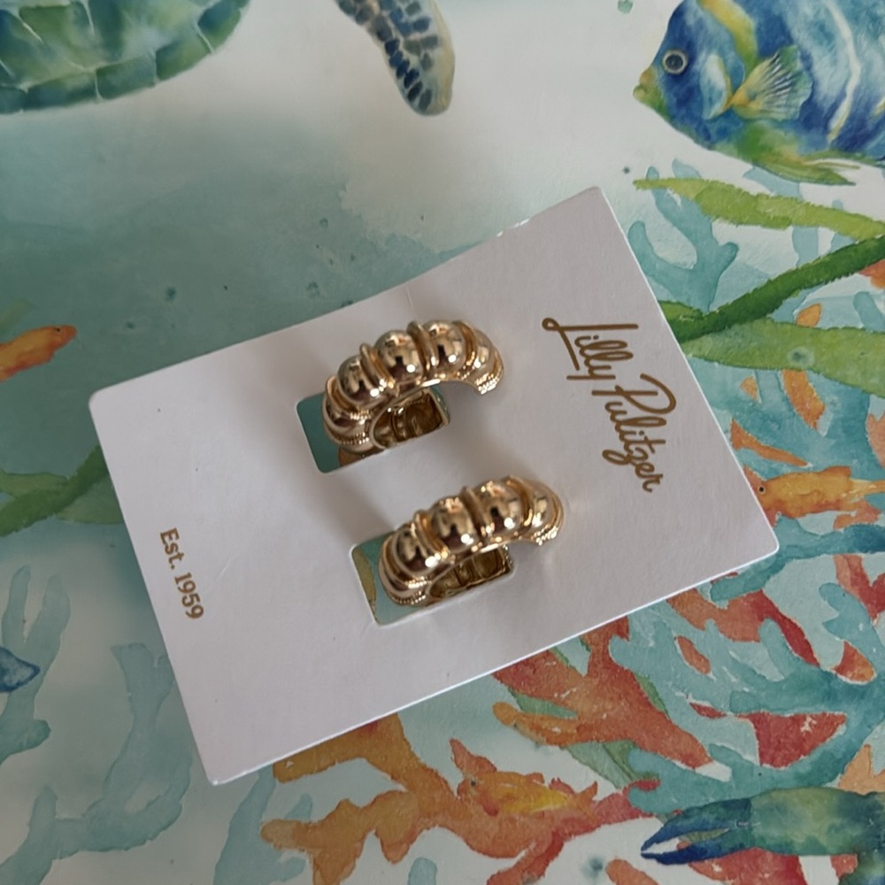 Lilly Pulitzer bright delight hoop earrings